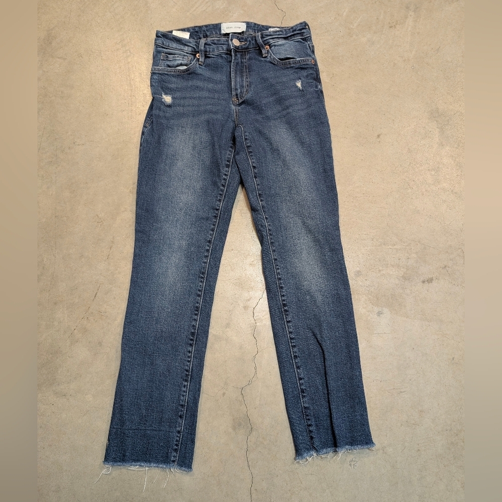 Dear John Blaire Straight Women's 23  Indigo Straight Leg Jeans Raw Hem